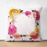 - Suet-K9372-Gorsel - Realhomes Çift Taraflı Özel Tasarım Gül Tasarımlı Dijital Baskılı Modern Süet Yastık Kırlent Kılıfı Realhomes