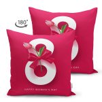 - Suet-K9374-2-Gorsel-1 - Realhomes Çift Taraflı Özel Tasarım 8 March Kırmızı Gül Tasarımlı Dijital Baskılı Modern Süet Yastık Kırlent Kılıfı Realhomes