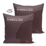 Çift Taraflı International Women's Day Tasarımlı Dijital Baskılı Modern Süet Yastık Kırlent Kılıfı Realhomes