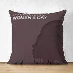 Çift Taraflı International Women's Day Tasarımlı Dijital Baskılı Modern Süet Yastık Kırlent Kılıfı Realhomes