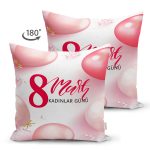 - Suet-K9376-1-Gorsel-1 - Realhomes Çift Taraflı Özel Tasarım 8 Mart Balon Desenli Dijital Baskılı Modern Süet Yastık Kırlent Kılıfı Realhomes