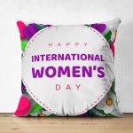 Çift Taraflı Özel Tasarım Women' Day Çiçek Desenli Dijital Baskılı Modern Süet Yastık Kırlent Kılıfı Realhomes