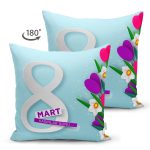 - Suet-K9383-1-Gorsel-1 - Realhomes Çift Taraflı Özel Tasarım 8 Mart Çiçek Desenli Dijital Baskılı Modern Süet Yastık Kırlent Kılıfı Realhomes