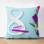 - Suet-K9383-2-Gorsel - Realhomes Çift Taraflı Özel Tasarım 8 March Çiçek Desenli Dijital Baskılı Modern Süet Yastık Kırlent Kılıfı Realhomes