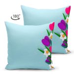 - Suet-K9383-Gorsel-1 - Realhomes Çift Taraflı Özel Tasarım Çiçek Desenli Dijital Baskılı Modern Süet Yastık Kırlent Kılıfı Realhomes