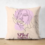 Çift Taraflı Özel Tasarım 8 Mart Kadın Silüetli Dijital Baskılı Modern Süet Yastık Kırlent Kılıfı Realhomes