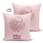 - Suet-K9385-1-Gorsel-1 - Realhomes Çift Taraflı Özel Tasarım 8 Mart Kadın Silüetli Dijital Baskılı Modern Süet Yastık Kırlent Kılıfı Realhomes
