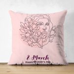 Çift Taraflı Özel Tasarım 8 March Kadın Silüetli Dijital Baskılı Modern Süet Yastık Kırlent Kılıfı Realhomes