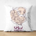 Çift Taraflı Özel Tasarım 8 Mart Kadın Silüetli Dijital Baskılı Modern Süet Yastık Kırlent Kılıfı Realhomes