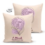 - Suet-K9387-2-Gorsel-1 - Realhomes Çift Taraflı Özel Tasarım 8 March Kadın Silüetli Dijital Baskılı Modern Süet Yastık Kırlent Kılıfı Realhomes