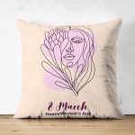 - Suet-K9387-2-Gorsel - Realhomes Çift Taraflı Özel Tasarım 8 March Kadın Silüetli Dijital Baskılı Modern Süet Yastık Kırlent Kılıfı Realhomes