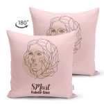 Çift Taraflı Özel Tasarım 8 Mart Kadın Silüetli Dijital Baskılı Modern Süet Yastık Kırlent Kılıfı Realhomes