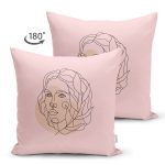 Çift Taraflı Özel Tasarım Kadın Silüetli Dijital Baskılı Modern Süet Yastık Kırlent Kılıfı Realhomes