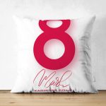 Çift Taraflı Özel Tasarım 8 Mart Kadınlar Günü Dijital Baskılı Modern Süet Yastık Kırlent Kılıfı Realhomes