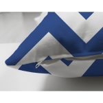 Çift Taraflı Lacivert Zikzak Tasarımlı Dijital Baskılı Dekoratif Süet Yastık Kırlent Kılıfı Realhomes