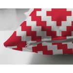 - Suet-K9394-Gorsel-2 - Realhomes Çift Taraflı Kırmızı Geometrik Çizimli Dijital Baskılı Modern Süet Yastık Kırlent Kılıfı Realhomes