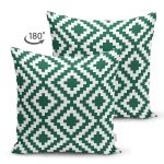 - Suet-K9395-Gorsel-1 - Realhomes Çift Taraflı Yeşil Geometrik Çizimli Dijital Baskılı Dekoratif Süet Yastık Kırlent Kılıfı Realhomes