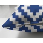 Çift Taraflı Lacivert Geometrik Çizimli Dijital Baskılı Modern Süet Yastık Kırlent Kılıfı Realhomes