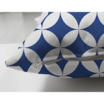 Çift Taraflı Lacivert Geometrik Çizimli Dijital Baskılı Modern Süet Yastık Kırlent Kılıfı Realhomes