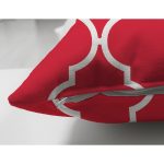 Çift Taraflı Kırmızı Ogea Desenli Dijital Baskılı Modern Süet Yastık Kırlent Kılıfı Realhomes