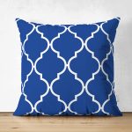 - Suet-K9402-Gorsel - Realhomes Çift Taraflı Lacivert Ogea Desenli Dijital Baskılı Modern Süet Yastık Kırlent Kılıfı Realhomes