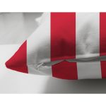 Çift Taraflı Kırmızı Beyaz Düz Çizgi Tasarımlı Dijital Baskılı Dekoratif Süet Yastık Kırlent Kılıfı Realhomes