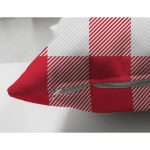 Çift Taraflı Kırmızı Ekose Tasarımlı Dijital Baskılı Modern Süet Yastık Kırlent Kılıfı Realhomes