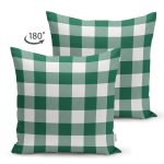 - Suet-K9411-Gorsel-1 - Realhomes Çift Taraflı Yeşil Ekose Tasarımlı Dijital Baskılı Dekoratif Süet Yastık Kırlent Kılıfı Realhomes