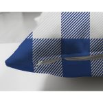 Çift Taraflı Lacivert Ekose Tasarımlı Dijital Baskılı Modern Süet Yastık Kırlent Kılıfı Realhomes