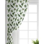 - Perde-10040-Gorsel-1 - Realhomes  Realhomes Yeşil Tropik Yapraklar Tasarımlı Dijital Baskılı Modern Salon Fon Perde Realhomes