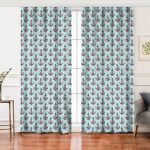 - Perde-10081-Gorsel - Realhomes  Realhomes Mint Yeşili Zemin Çapa Tasarımlı Dijital Baskılı Modern Salon Fon Perde Realhomes