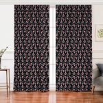 - Perde-10082-Gorsel - Realhomes Realhomes Siyah Zemin Çapa Motifli Dijital Baskılı Modern Salon Fon Perde Realhomes