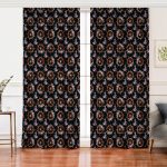 - Perde-10084-Gorsel - Realhomes Realhomes Siyah Zemin Çapa & Dümen Tasarımlı Dijital Baskılı Modern Salon Fon Perde Realhomes