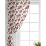 Realhomes Kırmızı Gül & Kozalak Tasarımlı Dijital Baskılı Modern Salon Fon Perde Realhomes