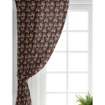 Realhomes Kahve Zemin Kozalak Tasarımlı Dijital Baskılı Modern Salon Fon Perde Realhomes