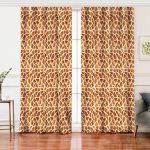 Realhomes Zürafa Benekli Özel Tasarım Dijital Baskılı Modern Salon Fon Perde Realhomes