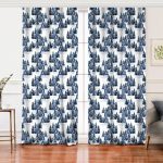 Realhomes Suluboya Çizimli Kış Temalı Çam Ağaçları Dijital Baskılı Modern Salon Fon Perde Realhomes