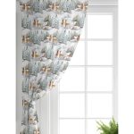 Realhomes Kış Temalı Bağ Evi & Geyik Tasarımlı Dijital Baskılı Modern Salon Fon Perde Realhomes