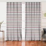 Realhomes Etnik İskandinav Motifli Dijital Baskılı Modern Salon Fon Perde Realhomes