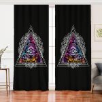 Realhomes Üçüncü Göz Motifli Özel Tasarım Dijital Baskılı Salon Fon Perde Realhomes