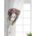 - Perde-5094-Gorsel-1 - Realhomes Realhomes Beyaz Zeminde Renkli Kalem Çizimli Modern Modern Salon Fon Perde Realhomes