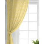 Realhomes Özel Tasarım Sarı İkat Desenli Dijital Baskılı Salon Fon Perde Realhomes