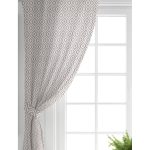 Realhomes Özel Tasarım Vizon İkat Desenli Dijital Baskılı Salon Fon Perde Realhomes