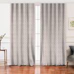 Realhomes Özel Tasarım Vizon İkat Desenli Dijital Baskılı Salon Fon Perde Realhomes