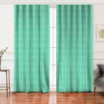 - Perde-5116yesil-Gorsel - Realhomes Realhomes Özel Tasarım Yeşil İkat Desenli Dijital Baskılı Salon Fon Perde Realhomes