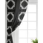 Realhomes Siyah Zeminde Kare Mandala Desenli Özel Tasarım Salon Fon Perde Realhomes