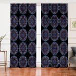 Realhomes Beyaz Zeminde Açık Renkte Mandala Salon Fon Perde Realhomes