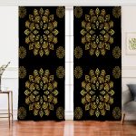 - Perde-5134-Gorsel - Realhomes  Realhomes Siyah Zeminde Gold Mandala Motifli Salon Fon Perde Realhomes