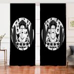 Realhomes Realhomes Black Frida Kahlo Basklı Salon Fon Perde Realhomes