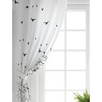 Realhomes Realhomes Ağaç Dalı Kuş Tasarımlı Dijital Baskılı Salon Fon Perde Realhomes